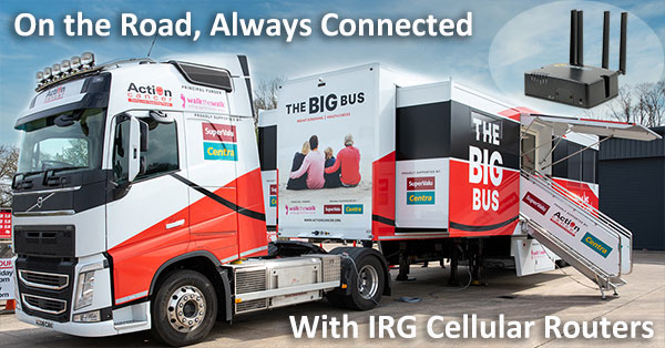 Der Big Bus von Action Cancer ist bereit für Besucher zu medizinischen Vorsorgeuntersuchungen